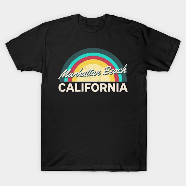 Manhattan Beach California Vintage Sunset T-Shirt by jiromie